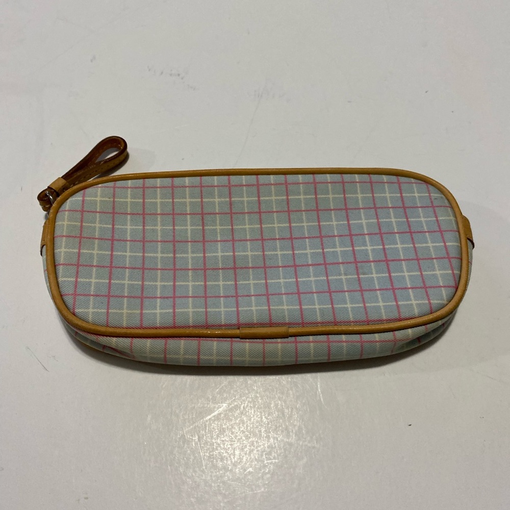 Coach light blue plaid eyeglasses case